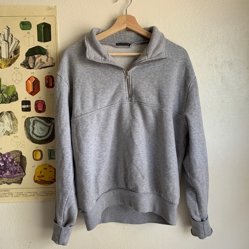 Brandy Melville Gray Quarter Zip